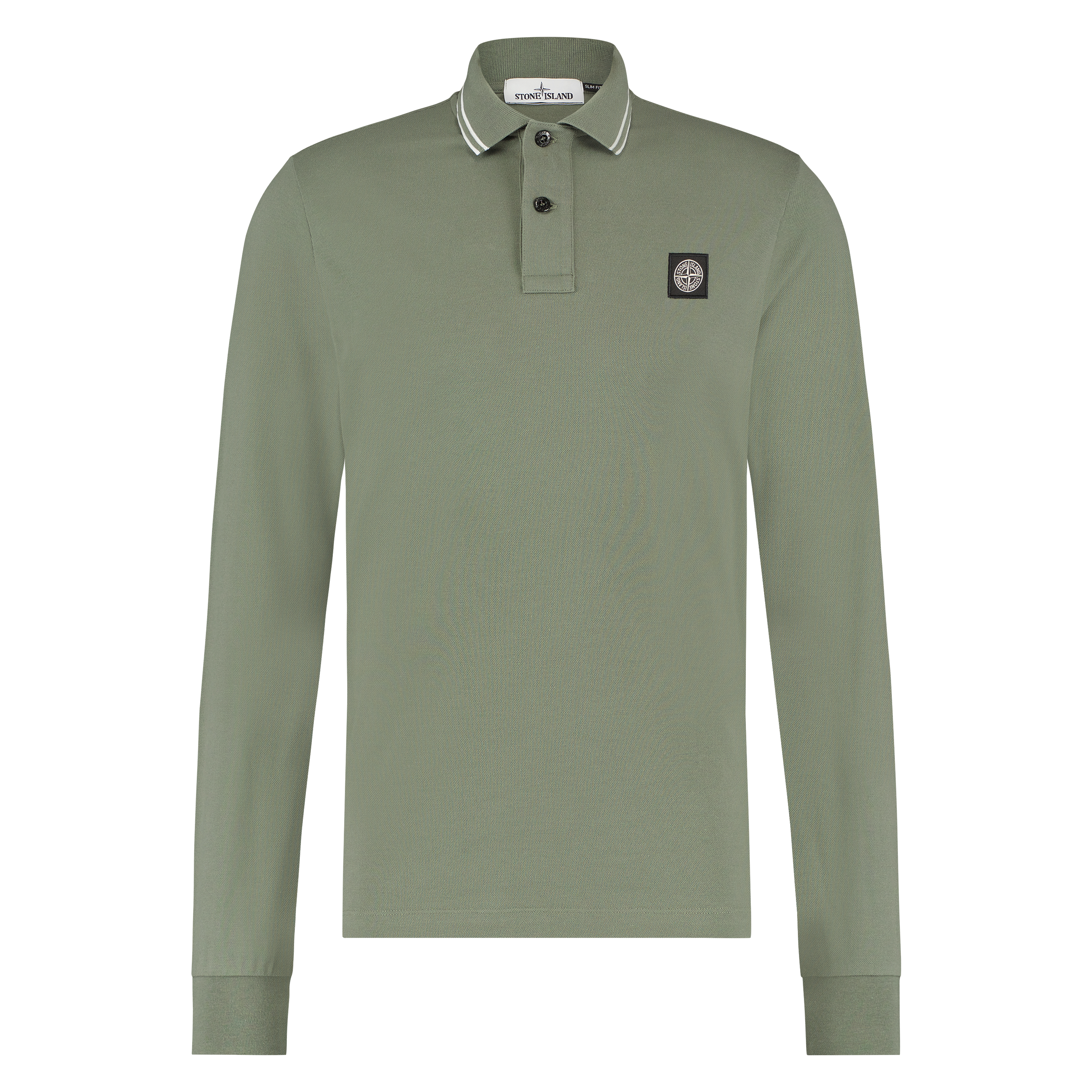 Stone Island heren polo lange mouw groen